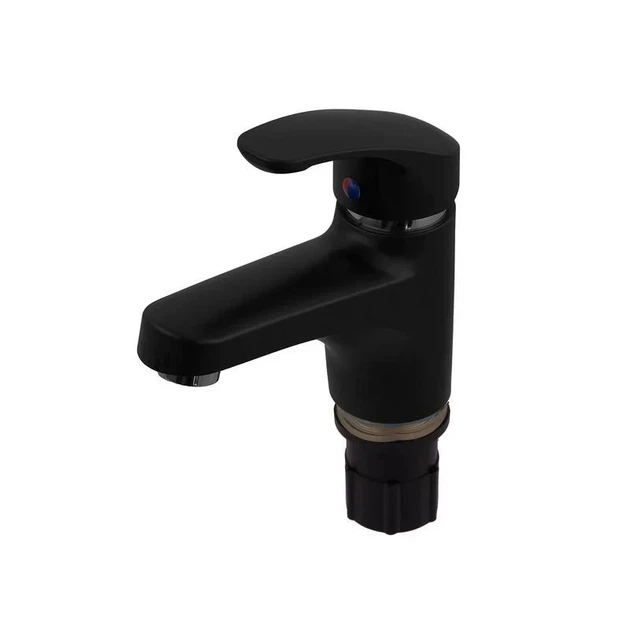 Змішувач для умивальника Plamix Fidel-001 SET Matte black термопластиковий (зі шлангами) (PM0660) - Фото 6 Змішувач для умивальника Plamix Fidel-001 SET Matte black термопластиковий (зі шлангами) (PM0660) - зображення 6