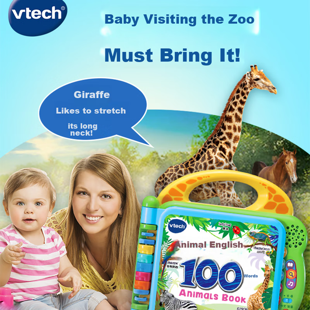 Детская обучающая машинка VTech Early Learning Machine, Animal English 100 Words, аудиокнига для малышей, обучающая машинка, игрушка для детей, подарок для мальчиков и девочек. - изображение 7