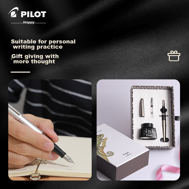 PILOT [Найпопулярніший продукт] Фірмова ручка 88G, авторучка для практики каліграфії учня, металевий корпус, високоякісний подарунковий набір, набір чорнил, святковий подарунок, візерунок FPMR2 «Білий тигр», перо F - зображення 5