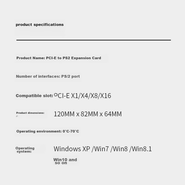 Адаптер MOGE MC2210 PCI-E на PS/2 для клавиатуры и мыши, карта PCIE на PS/2, совместимая с настольными компьютерами и ноутбуками, с круглым разъемом для клавиатуры и мыши. - зображення 2