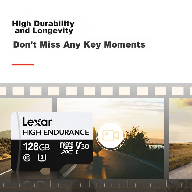 Карта пам'яті Lexar High Endurance microSDXC 128GB Class 10 UHS-I U3 V30 (LSDM10-128GABCNHE) - зображення 4