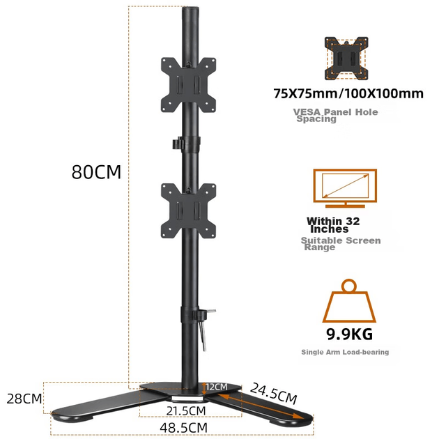 Подставка Zhiercheng для двух мониторов настольная, 17-32", без сверления - Фото 6 Подставка Zhiercheng для двух мониторов настольная, 17-32", без сверления - изображение 6