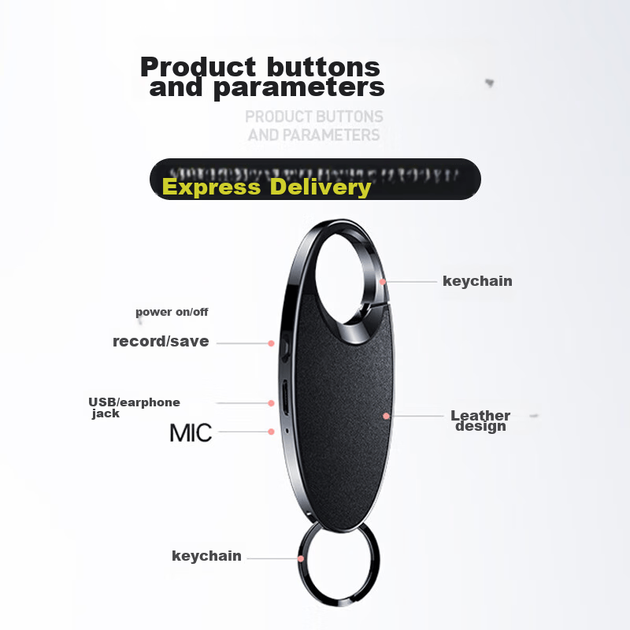 Диктофон Lenovo Voice Recorder C2 8GB Smart Voice Recorder, запись одной кнопкой, профессиональное шумоподавление HD, для учебы, обучения, деловых встреч. - изображение 9