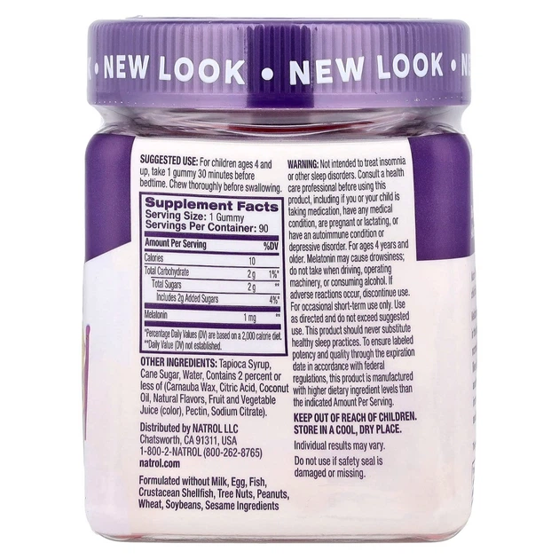 Мелатонін Natrol Мелатонін для дітей від 4 років 1 мг смак ягід Melatonin Ages 4+ 90 жувальних цукерок - зображення 4