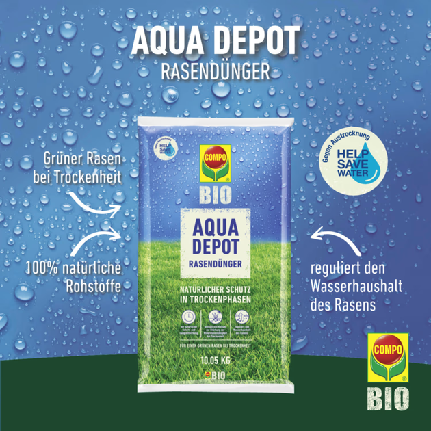 Добриво для газону COMPO BIO AQUA DEPOT 10,05 кг 4308 - зображення 3