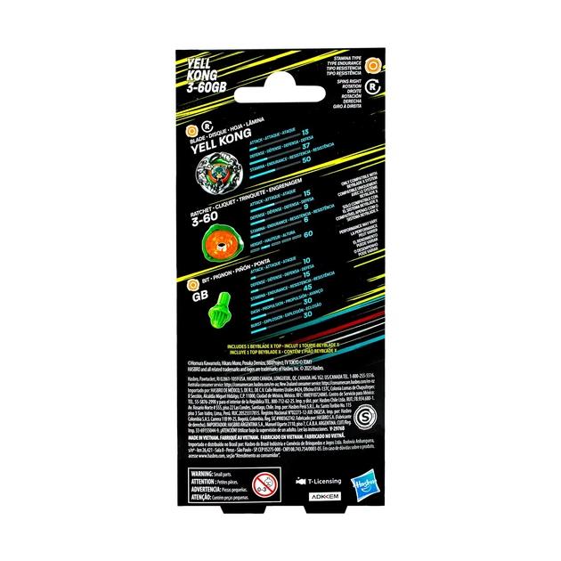 Zabawka bączek Hasbro BeyBlade X Yell Kong 3-60GB (F9590) (5010996298218) - Zdjęcie 4 Zabawka bączek Hasbro BeyBlade X Yell Kong 3-60GB (F9590) (5010996298218) - obraz 4