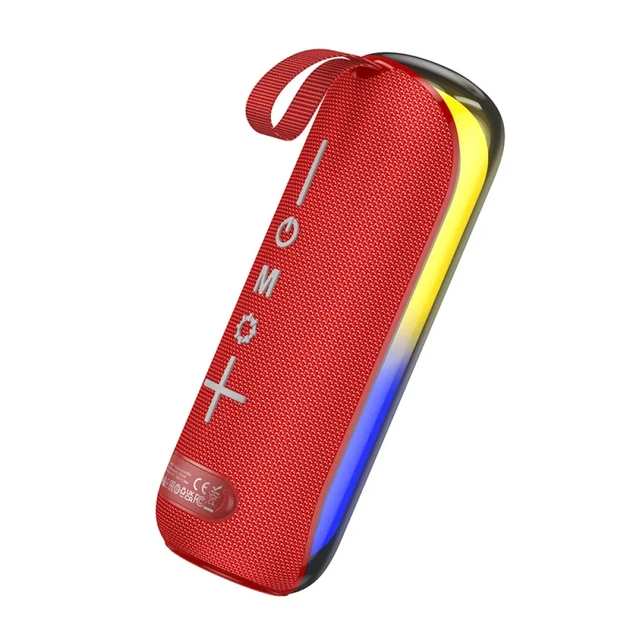 Портативная Bluetooth колонка Borofone BR44 Sound Dance 10W, RGB подсветка, TWS, USB/TF/AUX/FM, красная - изображение 2