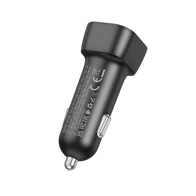 Автомобільний зарядний пристрій BOROFONE BZ28A 30W, USB-C + USB-A, PD/QC, RGB підсвітка, швидка зарядка, чорний - Фото 5 Автомобільний зарядний пристрій BOROFONE BZ28A 30W, USB-C + USB-A, PD/QC, RGB підсвітка, швидка зарядка, чорний - зображення 5