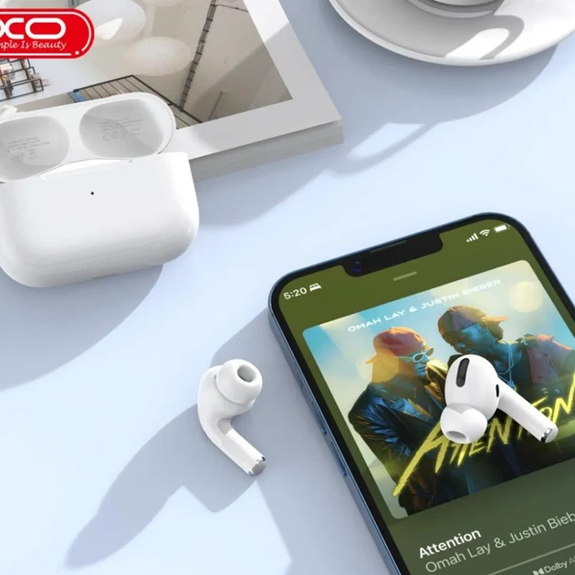Навушники XO T3 TWS Bluetooth 5.3, бездротові, з кейсом, мікрофон, сенсорне керування, білі - Фото 6 Навушники XO T3 TWS Bluetooth 5.3, бездротові, з кейсом, мікрофон, сенсорне керування, білі - зображення 6