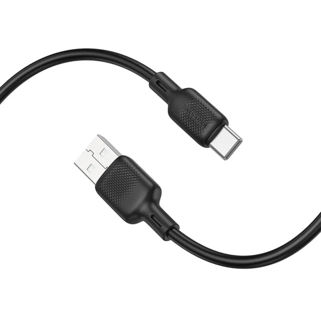 Кабель BOROFONE BX113 Lenny Silicone USB to Type-C 3A, 3 м, быстрая зарядка и передача данных, черный - Фото 3 Кабель BOROFONE BX113 Lenny Silicone USB to Type-C 3A, 3 м, быстрая зарядка и передача данных, черный - изображение 3