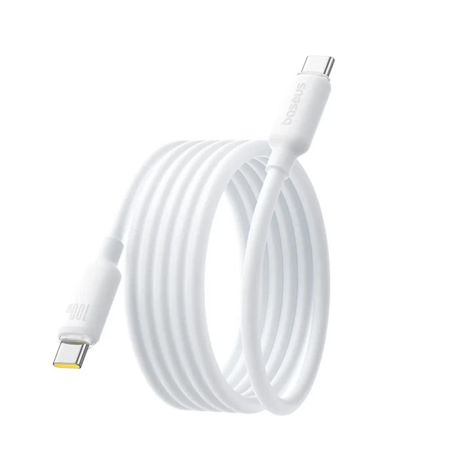Кабель Baseus Foamed Silicone Pro Magnetic Type-C to Type-C 100W, 1 м, магнітний, швидка зарядка, білий - Фото 1 Кабель Baseus Foamed Silicone Pro Magnetic Type-C to Type-C 100W, 1 м, магнітний, швидка зарядка, білий - зображення 1