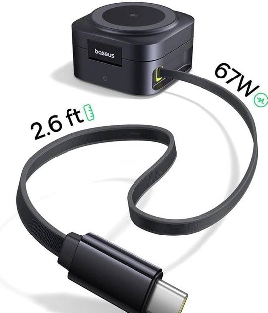 Ładowarka magnetyczna Baseus PicoGo Series Qi2 67 W Czarna (6932172665944) - obraz 5