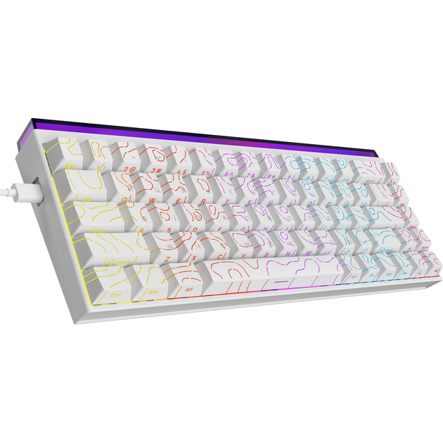 Клавіатура ігрова Ajazz NK68 механічна 68 клавіш USB-C Red Switch White (NK68-R-S-W) - зображення 3