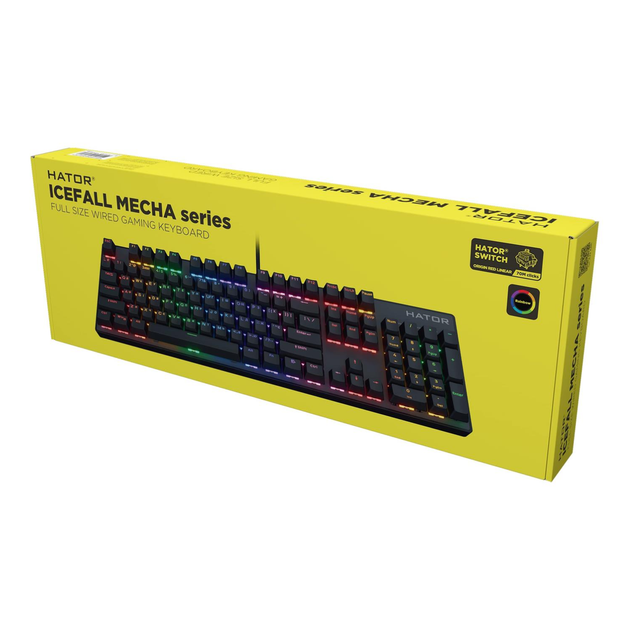 Клавіатура ігрова Hator Icefall Mecha Rainbow механічна 104 клавіші USB Red Switch Black (HTK104UA) - зображення 8