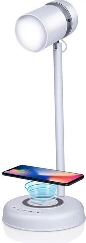 Lampka biurkowa LED Grundig G255 z głośnikiem Bluetooth i ładowarką Biała (8711252472553) - obraz 2