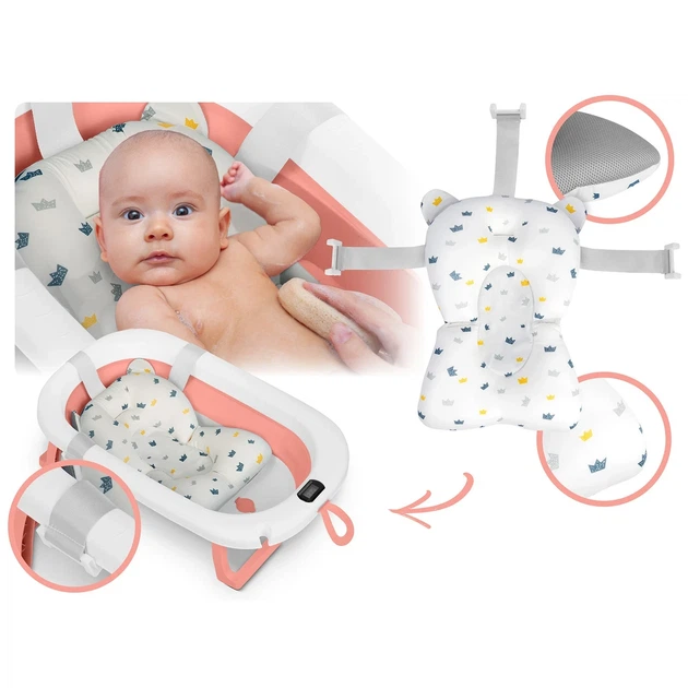 Складна ванночка дитяча біло-рожева з подушкою RICOKIDS RK-287 - зображення 7