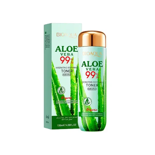Тонер для обличчя освіжаючий з екстрактом алое вера 99% BIOAQUA Aloe Vera Hydrating Soothing Toner, 130 мл (6942349714733) - Фото 1 Тонер для обличчя освіжаючий з екстрактом алое вера 99% BIOAQUA Aloe Vera Hydrating Soothing Toner, 130 мл (6942349714733) - зображення 1