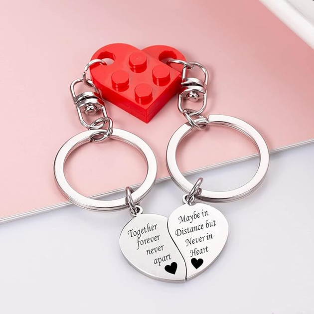Брелок для ключей двойной сердце для пары Love - Фото 2 Брелок для ключей двойной сердце для пары Love - изображение 2