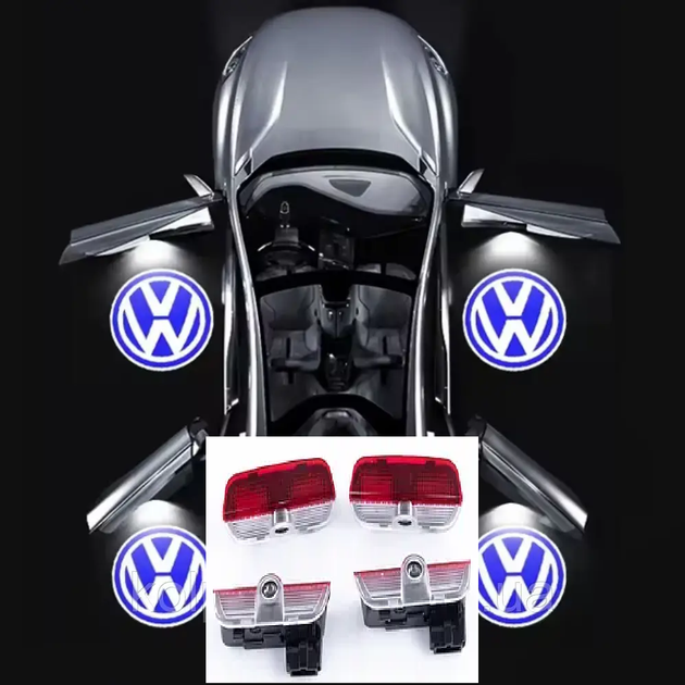 Подсветка дверей Volkswagen проекция для фольцваген WV 4 штуки на четыре двери установка в штатные места - изображение 2