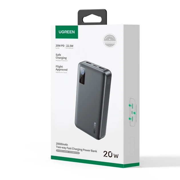 Зовнішній акумулятор UGREEN PB312 20000mAh PD 20W - зображення 2