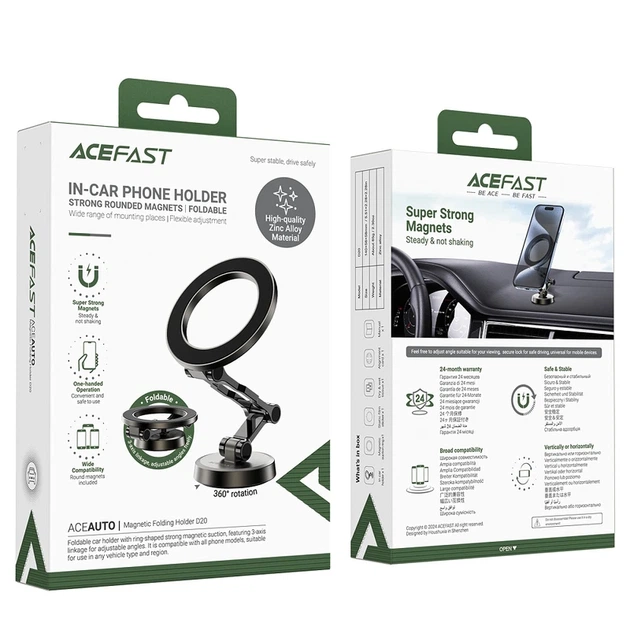 Автотримач для телефона ACEFAST D20 magnetic folding holder Metal Gray - изображение 2