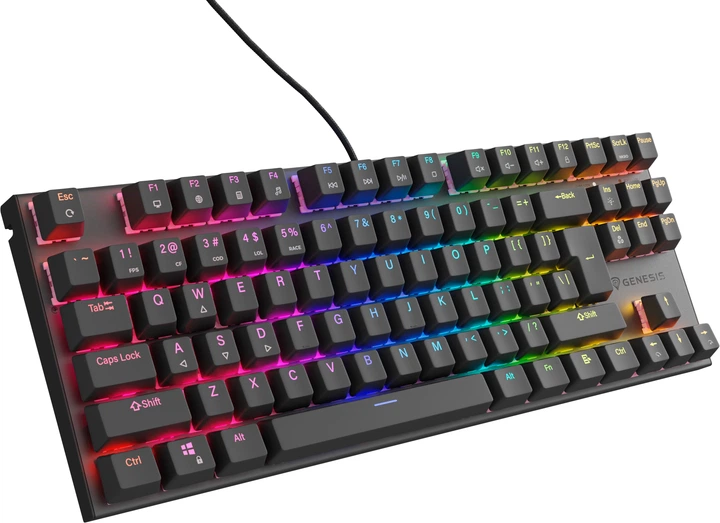 Klawiatura przewodowa Genesis Thor 303 TKL RGB Outemu Peach Silent Black (NKG-2155) - obraz 2
