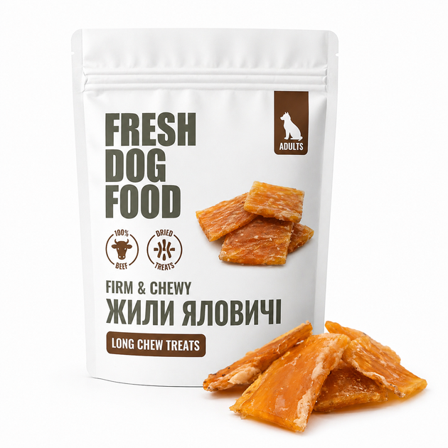 Жили яловичі сушені Fresh Dog Food 300 гр - Фото 1 Жили яловичі сушені Fresh Dog Food 300 гр - зображення 1