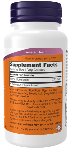 Kwas alfa-liponowy NOW Foods Alpha Lipoic Acid 250 mg 120 kapsułek (733739030436) - obraz 2