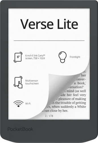 Електронна книга 6" PocketBook Verse Lite, Midnight Grey - Фото 1 Електронна книга 6" PocketBook Verse Lite, Midnight Grey - зображення 1