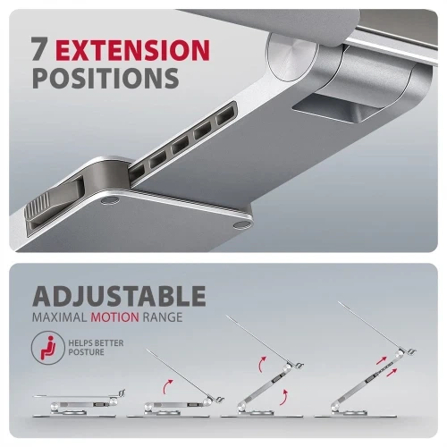Підставка для ноутбука до 17.3" Axagon STND-LR, Grey - зображення 5