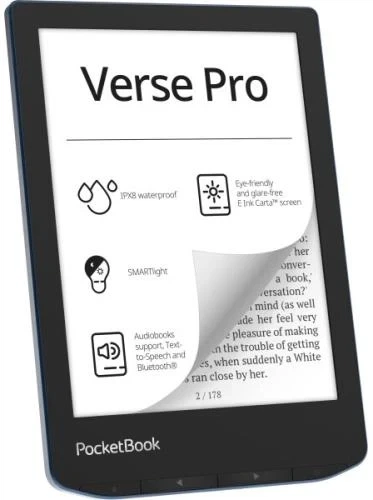 Электронная книга 6" PocketBook Verse Pro, Azure (PB634-A-CIS) - Фото 4 Электронная книга 6" PocketBook Verse Pro, Azure (PB634-A-CIS) - изображение 4