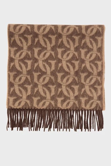 Чоловічий коричневий вовняний шарф з візерунком G MONOGRAM WOVEN SCARF Gant OS 9920247 - изображение 2