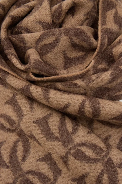 Чоловічий коричневий вовняний шарф з візерунком G MONOGRAM WOVEN SCARF Gant OS 9920247 - изображение 3