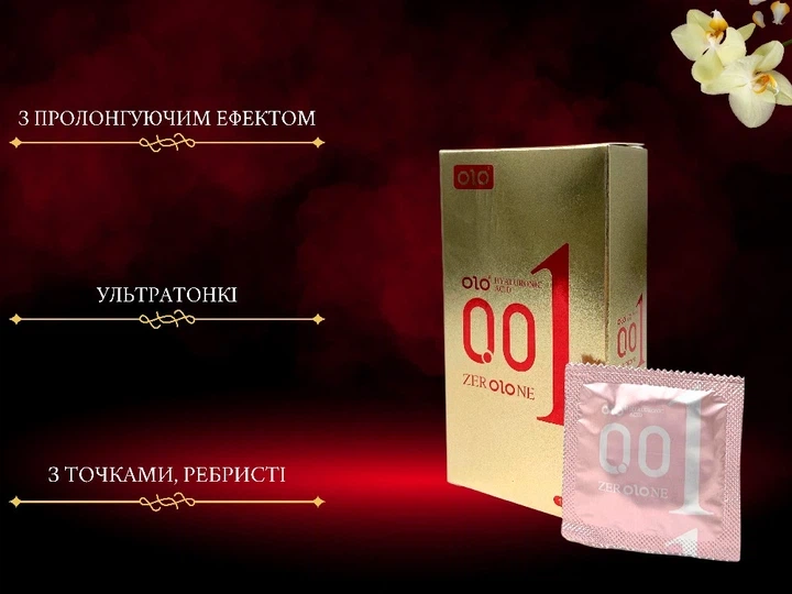 Презервативи OLO 0.01 з точками ребристі 10 шт (ROZ6501053317) - Фото 2 Презервативи OLO 0.01 з точками ребристі 10 шт (ROZ6501053317) - зображення 2