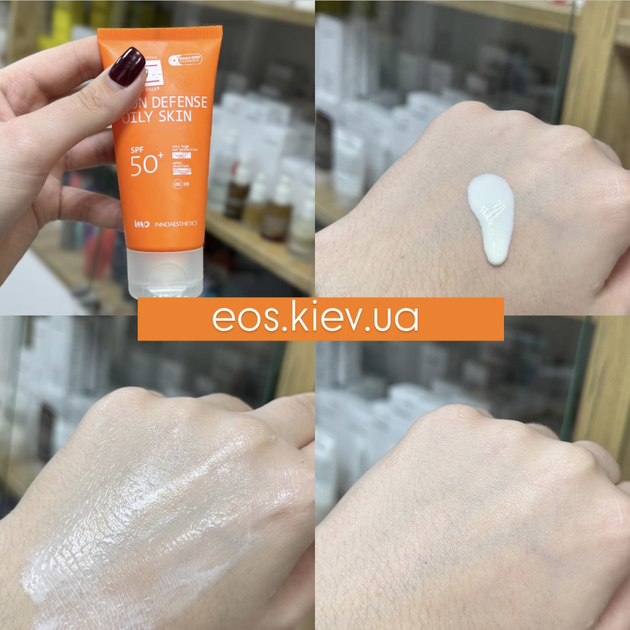 Солнцезащитный крем SPF 50+ для жирной кожи INNOAESTHETICS Inno-Derma Sunblock SPF 50+ UVB/UVA for Oily Skin 60 мл - изображение 4