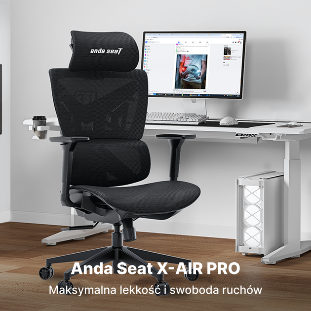 Fotel gamingowy Anda Seat X-Air Pro XL Mesh Space Black (AD-WY-01-BBB-B01) - Zdjęcie 6 Fotel gamingowy Anda Seat X-Air Pro XL Mesh Space Black (AD-WY-01-BBB-B01) - obraz 6