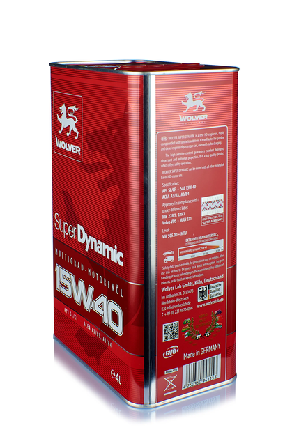 Масло двигателя WOLVER Super Dynamic 15W-40 CF-4 4л всесезонное для бензиновых и дизельных двигателей - изображение 3