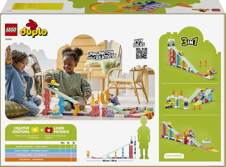 Конструктор LEGO DUPLO Town 3 в 1 Цікаві гірки та трампліни з автомобілями 111 деталей (10478) - зображення 9