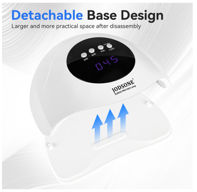UV LED лампа для маникюра JODSONE 48W с авто сенсором и 4 таймерами, профессиональная лампа для сушки гель-лака (белая) - изображение 2