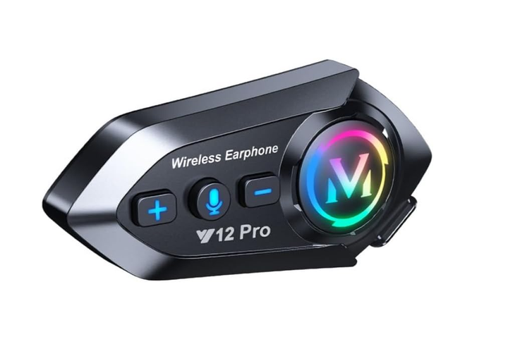 Мото Bluetooth гарнітура Y12 Pro Intercom для шолома, 500 м, IPX6, шумозаглушення, музика, 20 год роботи, 1000 mAh - Фото 1 Мото Bluetooth гарнітура Y12 Pro Intercom для шолома, 500 м, IPX6, шумозаглушення, музика, 20 год роботи, 1000 mAh - зображення 1