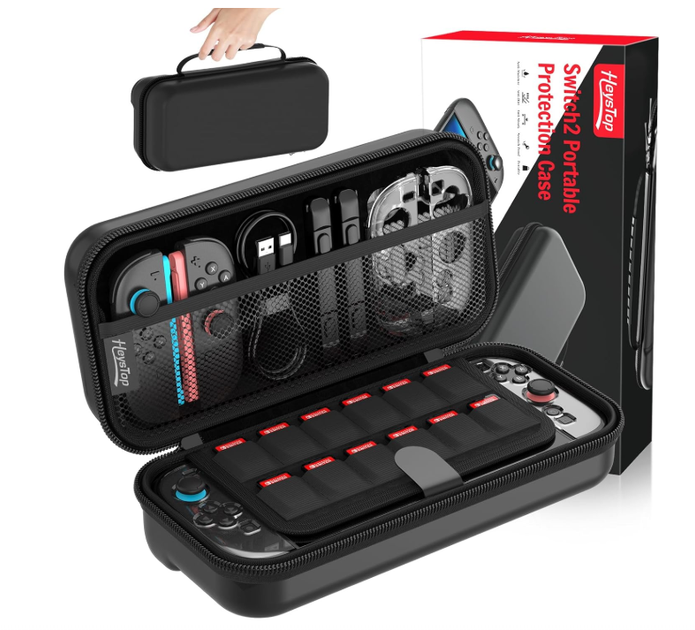 Чехол для Nintendo Switch HEYSTOP | Жесткий водостойкий кейс с 12 слотами для картриджей, дорожной органайзер, черный - Фото 1 Чехол для Nintendo Switch HEYSTOP | Жесткий водостойкий кейс с 12 слотами для картриджей, дорожной органайзер, черный - изображение 1