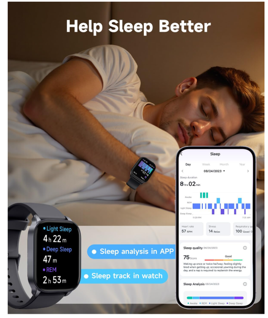 Смарт-часы TOOBUR Smart Watch универсальны для Android и iOS | Фитнес-браслет с звонками, пульсометром, 100 режимов, IP68 - изображение 7