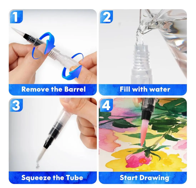 Акварельні маркери-кисті Watercolor Brush Pens 24 кольори + 2 аквапензлі / Набір для малювання та акварельної творчості - Фото 2 Акварельні маркери-кисті Watercolor Brush Pens 24 кольори + 2 аквапензлі / Набір для малювання та акварельної творчості - зображення 2