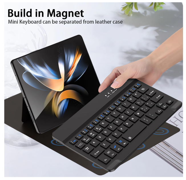 Комплект для Samsung Galaxy Z Fold 7/6/5 4в1: Bluetooth клавиатура 7.9”, мышь, чехол-подставка и стилус - изображение 4