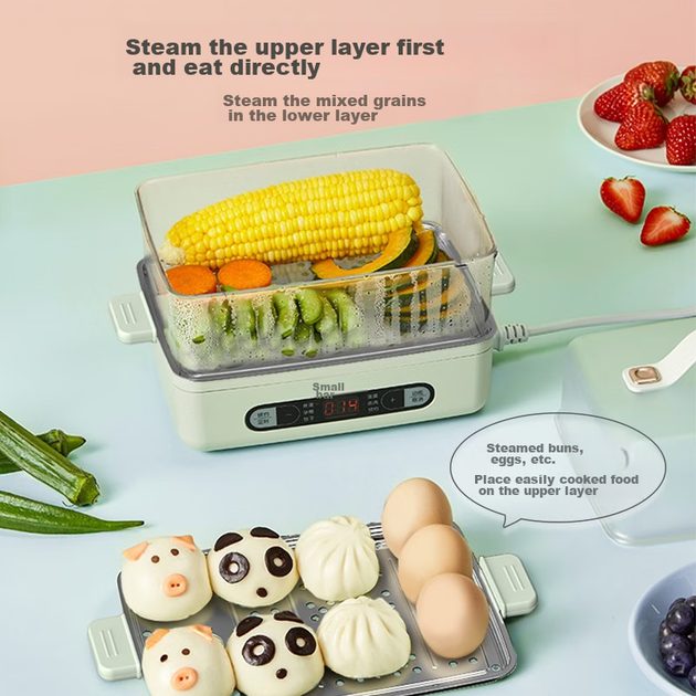 Электронная пароварка Bear Egg Cooker, Steamer, Smart Electric Steamer для небольших групп из 2-3 человек с автоматическим отключением, многофункциональное устройство для приготовления яиц на завтрак дома ZDQ-B06N3 - изображение 9