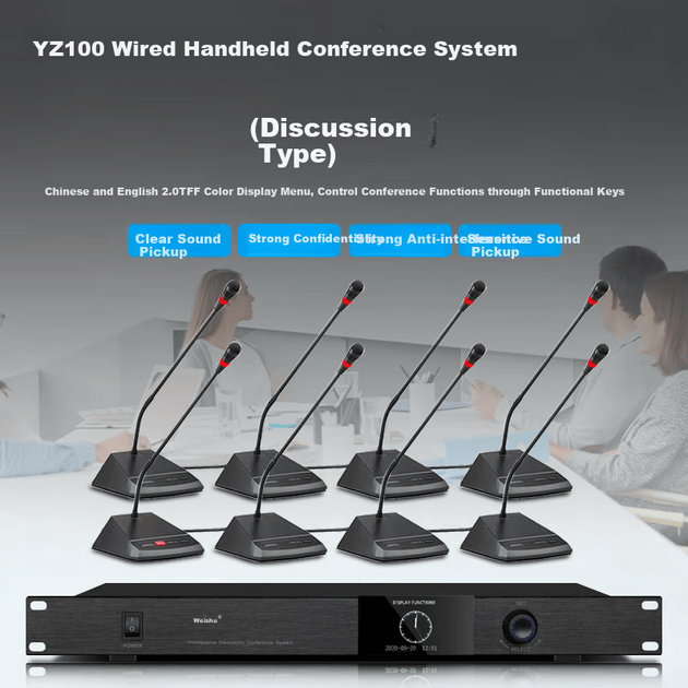 Микрофон Weishu YZ100 проводной ручной с индикатором, для совещаний - Фото 2 Микрофон Weishu YZ100 проводной ручной с индикатором, для совещаний - изображение 2