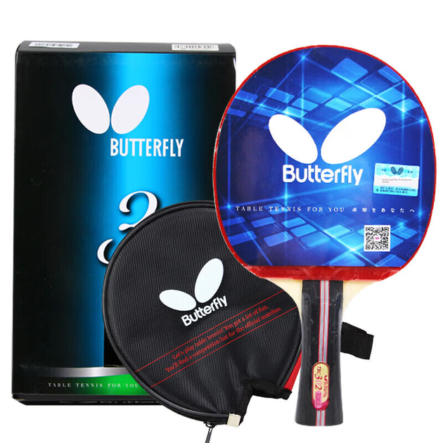 Ракетка для настольного тенниса BUTTERFLY Three-Star, хват "перо", двусторонняя обратная резина, 5-слойное основание, ракетка военного класса, одинарная ракетка TBC302, в комплекте с чехлом. - изображение 8