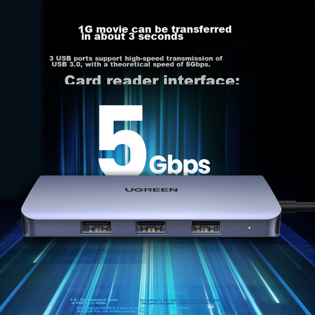 Док-станция расширения UGREEN Type-C, преобразователь USB-C в HDMI/VGA, быстрая зарядка PD, сетевой кабельный адаптер, концентратор 3.0, совместима с Apple MacBook 16/17, ноутбуками Huawei и iPad. - изображение 6