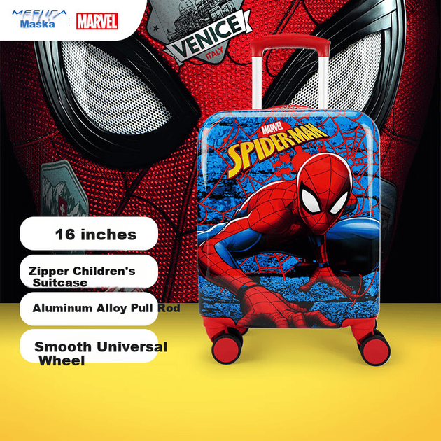 Дитяча валіза-самокат Mesuca Disney Marvel Spider-Man 16" (40 см) із сидінням на 4 колесах - зображення 2