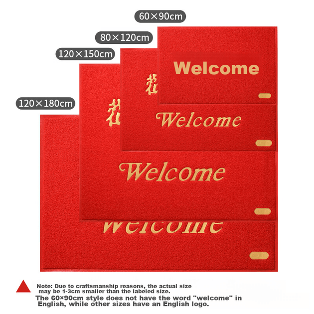 Коврик входной Baoneng Silk Loop WELCOME 120x300 см красный - изображение 5